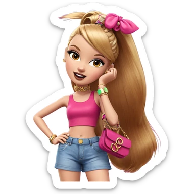 fashionable girl with accessories sticker