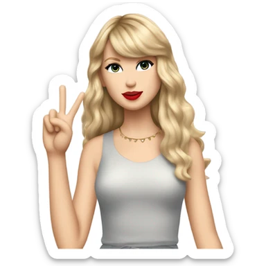 Taylor swift with long blonde hair doing the peace sign ￼ sticker