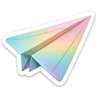 Pastel paper airplane  sticker