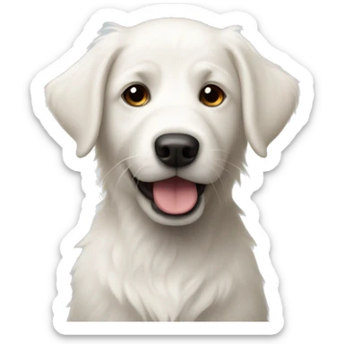White fluffy puppy - like a Labrador meets a terrier sticker