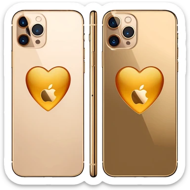 Gold iPhone 16 Pro Max, front and rear view sticker
