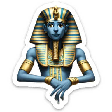 egypt full body pharaoh sarcophagus coffin gold blue white black  sticker