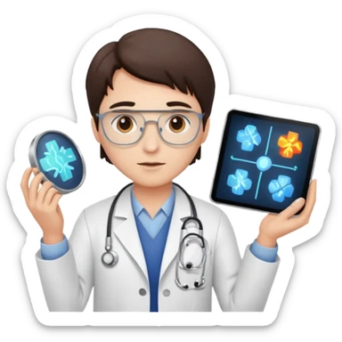 doctor designing an imaging protocol sticker