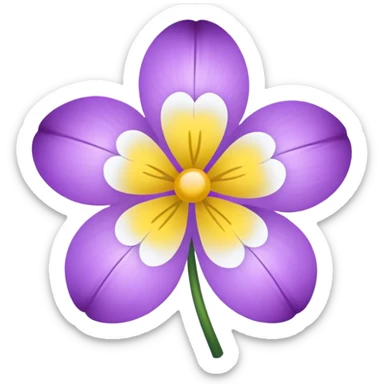 Small four-petal purple flowers with white and yellow inside  sticker