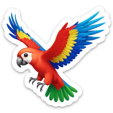 flying parrot sticker