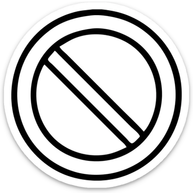 outlined prohibition sign icon sticker