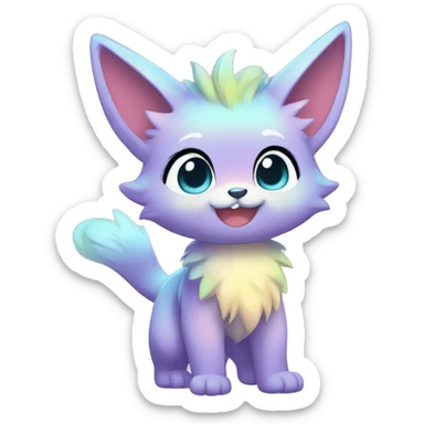 Anthro-Pastel-Gradient-Fur-Sona-Chibi-Shiny-Fakémon full body sticker