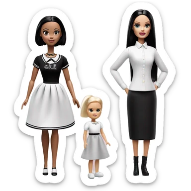 heart family mom Barbie doll Wednesday Addams  sticker