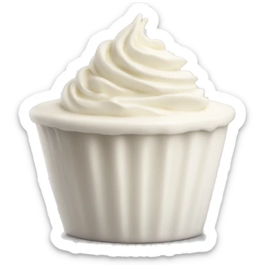 White Buttercream icing in a bowl sticker