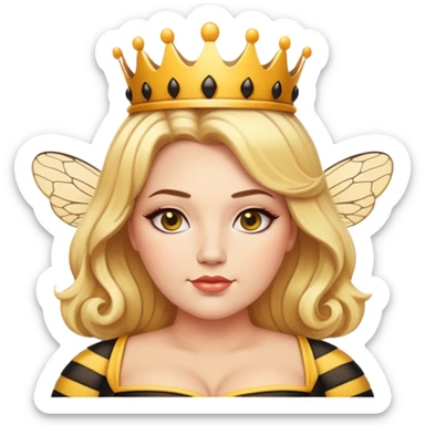 queen bee plus size women blond hair sticker