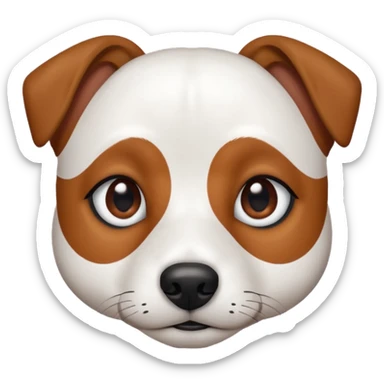 Chien jack Russel blanc avec deux tache marron sur ses yeux qui dort sticker