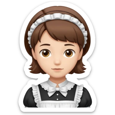 Guy with short brown hair wearing a cute maid dress sticker