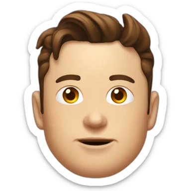 Elon Musk who has poop on his head sticker