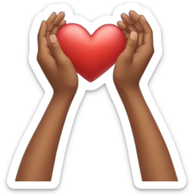 two hands creating a big heart sticker