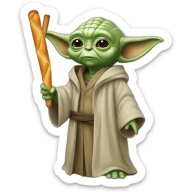 yoda avec la baguette d'harry potter sticker