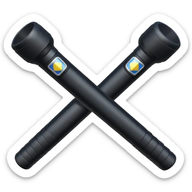 two police batons with grip sticker