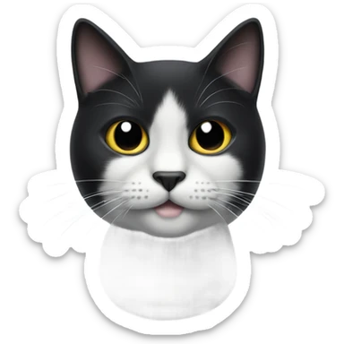 black-cat-white-small-mustache-face sticker