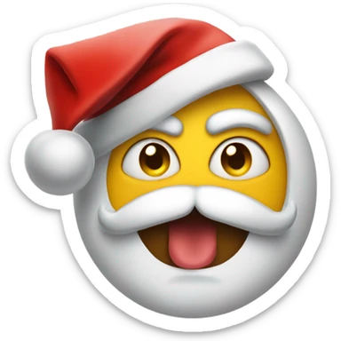 Mad Emoji with santa hat sticker