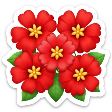 flower with hearts and kisses sticker