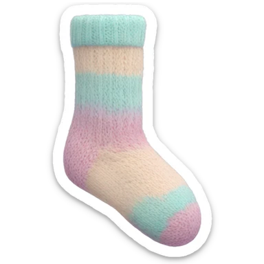 A pair of pastel color knitted socks sticker