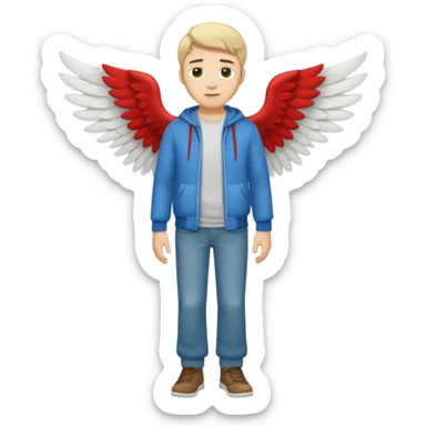 Sfw Caucasian guy with wings full body  sticker