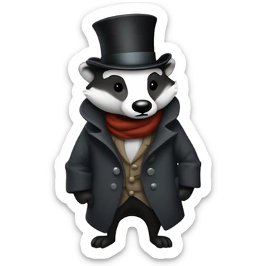 sleepy badger in scrooge outfit sticker