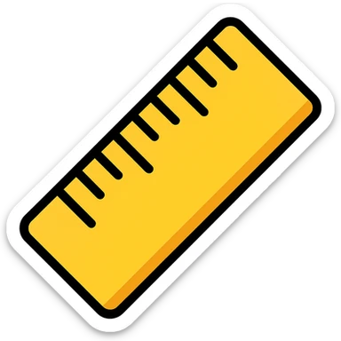 Add color to the school ruler outlined icon style with lineal color and black outlines, keeping the outlined style clear and colorful. sticker