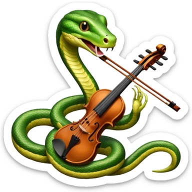 Snake playing playing violin sticker