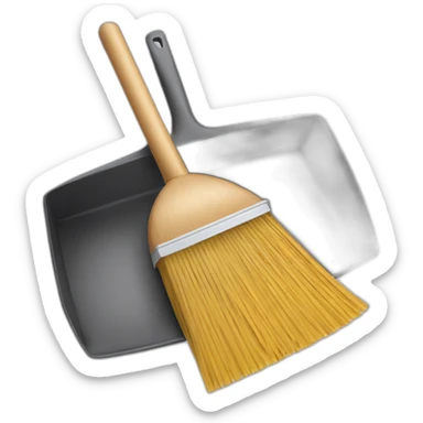 hand broom and dustpan sticker