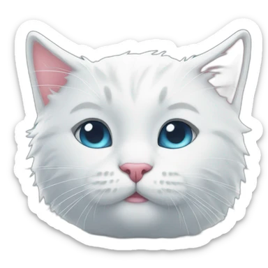 white kitty is wet sticker