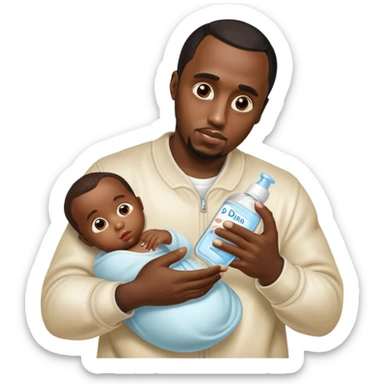 P diddy holding baby oil  sticker