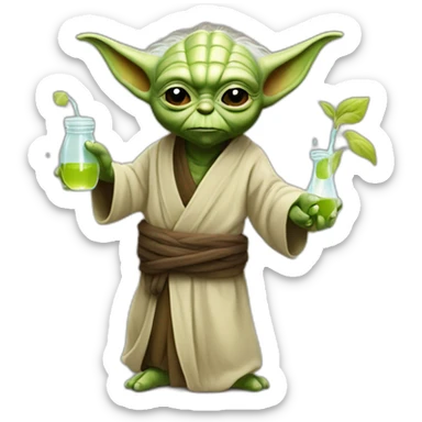 Yoda buvant un sirop sticker