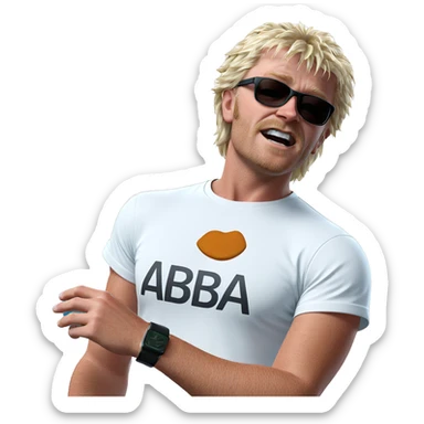 cool guy in white shirt sticker