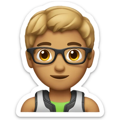 light tan Hispanic boy with gaming remote sticker