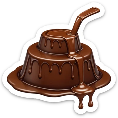 a puddle of chocolate syrup, simple, clear sticker