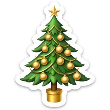 Christmas tree with Gold decorations sticker