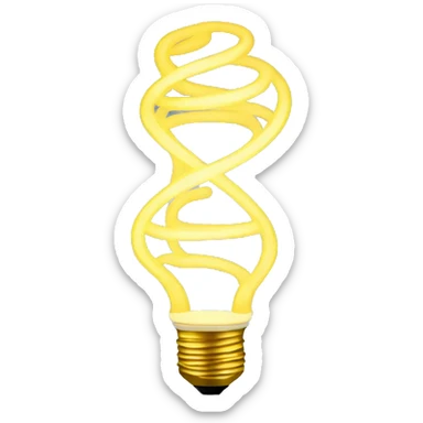 Spiral Lightbulb with yellow light sticker
