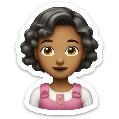 Una niña con pelo corto brincando  sticker