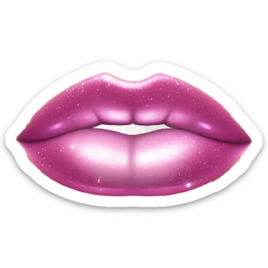 White paint dripping from pink ombre glittery lips sticker