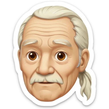 Old man with long white pony tail sticker