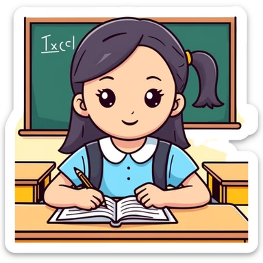 Girl first day school sticker