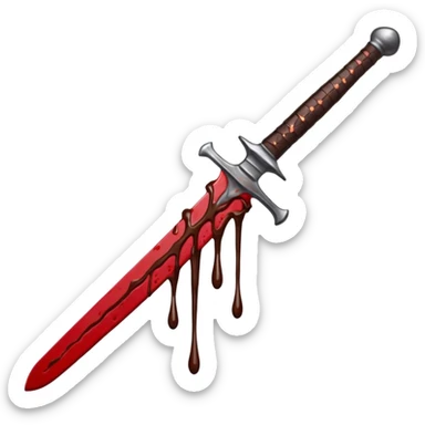 Blood on sword with chocolate sticker