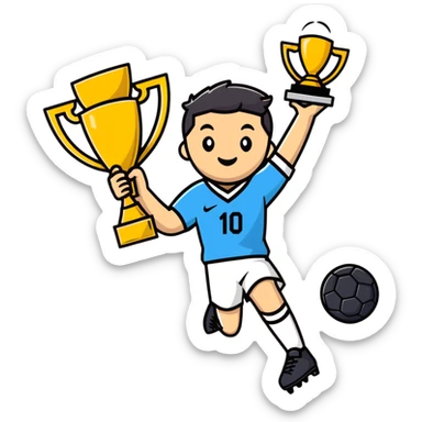 soccer player with trophy sticker