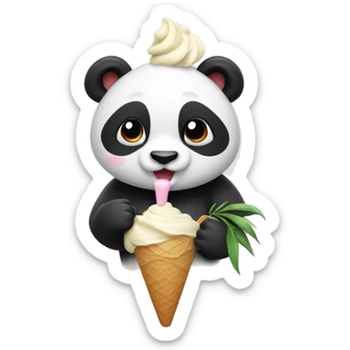 Panda eating ice cream sticker