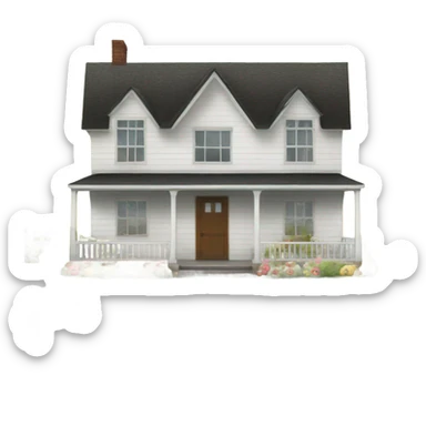 Farmhouse with a white picket fence sticker