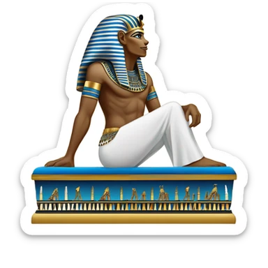 egypt full body pharaoh sarcophagus coffin gold blue white black  sticker