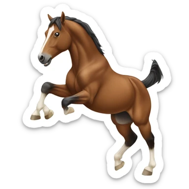 Horse kicking out with both hind legs sticker