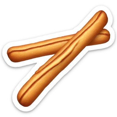 One Churro with chocolate dipped tip sticker