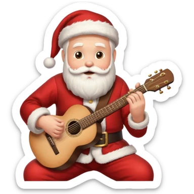 santa guitarist sticker