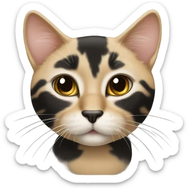 black and blonde toitose cat sticker